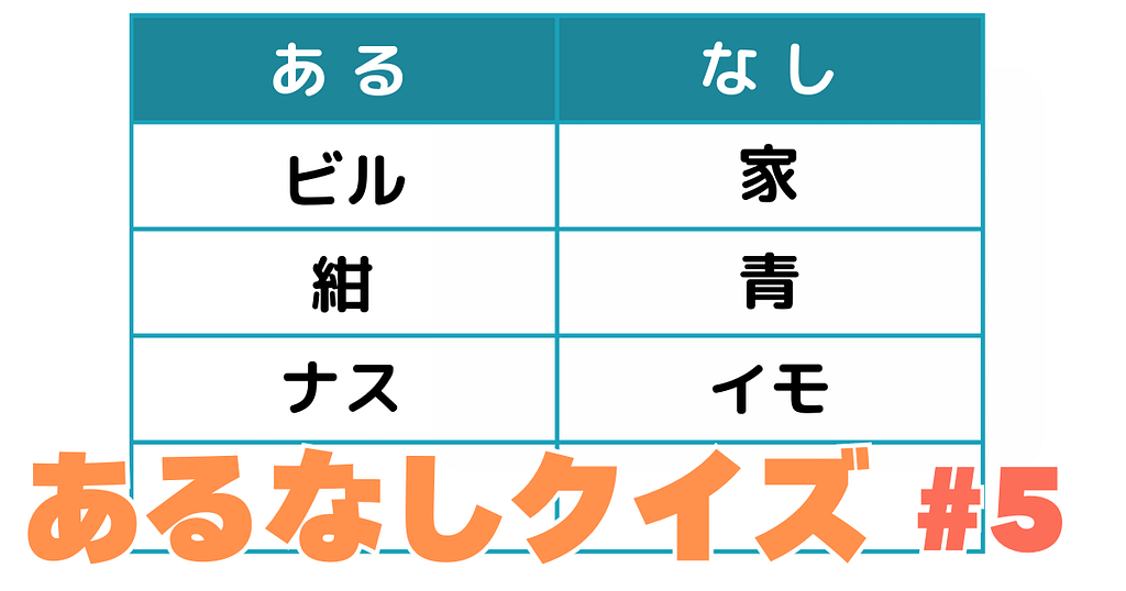 あるなしクイズ#5のアイキャッチ画像